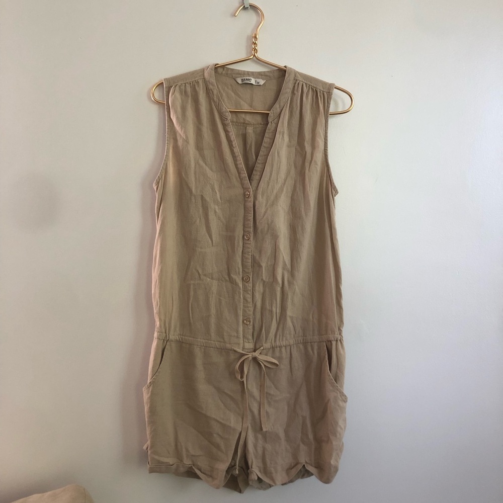 Old Navy Tan Linen Romper